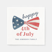7月4日のかわいいハッピーイベント スタンダードカクテルナプキン (正面)