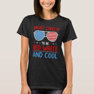 7月4日のかわいい赤いWhit Tシャツ