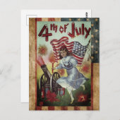 7月4日のはがき屋ヴィンテージ女子 ポストカード (正面/裏面)