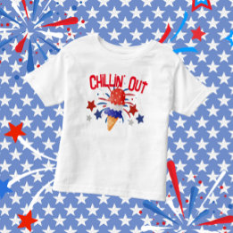 7月4日のアイスクリームチリン トドラーTシャツ