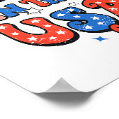 7月4日のアメリカでのパーティー独立記念日アメリカ ポスター (角)