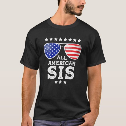 7月4日のアメリカの姉おもしろい Tシャツ (正面)