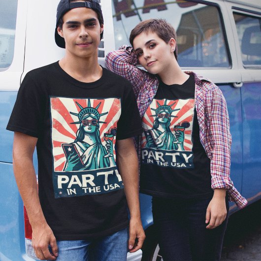 7月4日のアメリカの自由の女神のパーティー Tシャツ