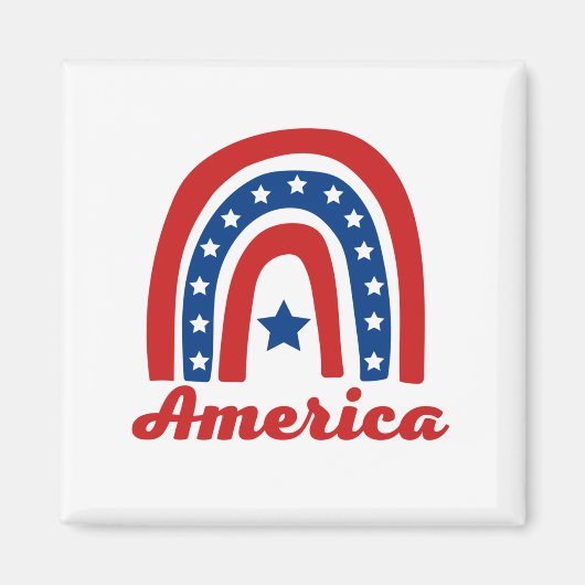 7月4日のアメリカン・レインボー マグネット (正面)