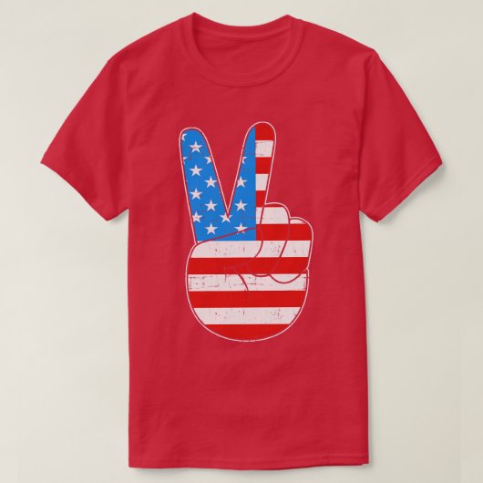 7月4日のアメリカ合衆国との和平サイン Tシャツ (デザイン正面)