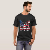 7月4日のアメリカ合衆国バタフライ国旗 Tシャツ (正面フル)