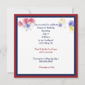 7月4日のアメリカ国旗 デザインが美しいチェリーパイ 招待状 (裏面)