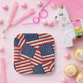 7月4日のアメリカ国旗 ペーパープレート (パーティー)