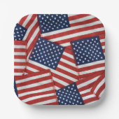 7月4日のアメリカ国旗 ペーパープレート (正面)