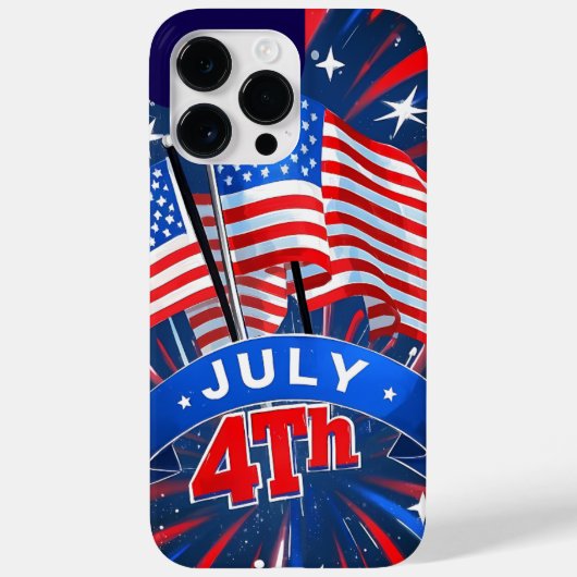 7月4日のアメリカ国旗 Case-Mate iPhoneケース (裏面)