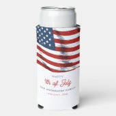 7月4日のアメリカ愛国国旗 スリム缶クーラー (Seltzer正面)