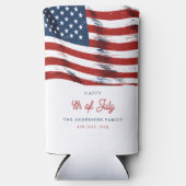 7月4日のアメリカ愛国国旗 スリム缶クーラー (正面)