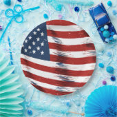 7月4日のアメリカ愛国国旗 ペーパープレート (パーティー)