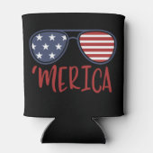 7月4日のアメリカ愛国的なサングラス 缶クーラー (裏面)