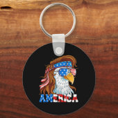 7月4日のイーグルムレットアメリカ国旗Usa Patriot キーホルダー (正面)