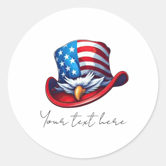 7月4日のクラシックラウンドステッカー ラウンドシール (正面)