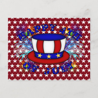 7月4日のクラッカーおめでとう ポストカード