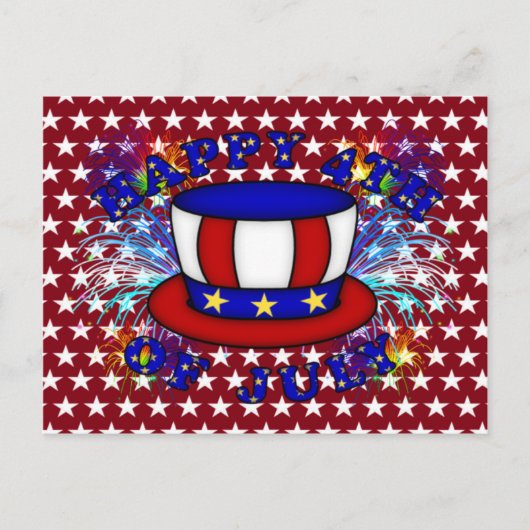 7月4日のクラッカーおめでとう ポストカード (正面)