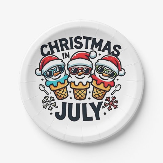 7月4日のクリスマスアイスUSA ペーパープレート (正面)