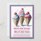 7月4日のスクープ・アイスクリームコーンパーティー 招待状 (正面)