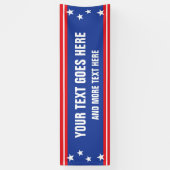 7月4日のスターとストライプカスタム文字 横断幕 (縦)