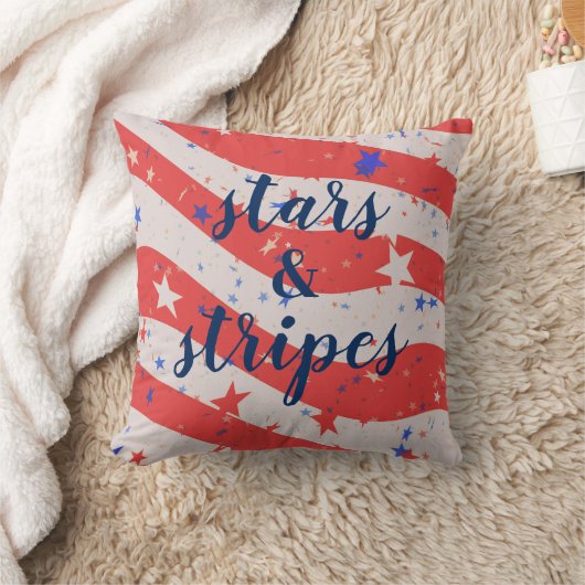 7月4日のスターとストライプ愛国国旗 クッション (ブランケット)