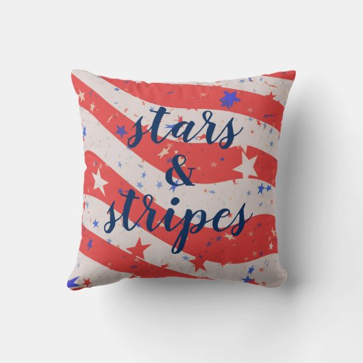 7月4日のスターとストライプ愛国国旗 クッション (裏面)
