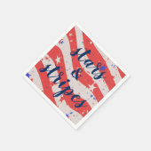 7月4日のスターとストライプ愛国国旗 スタンダードカクテルナプキン (角)