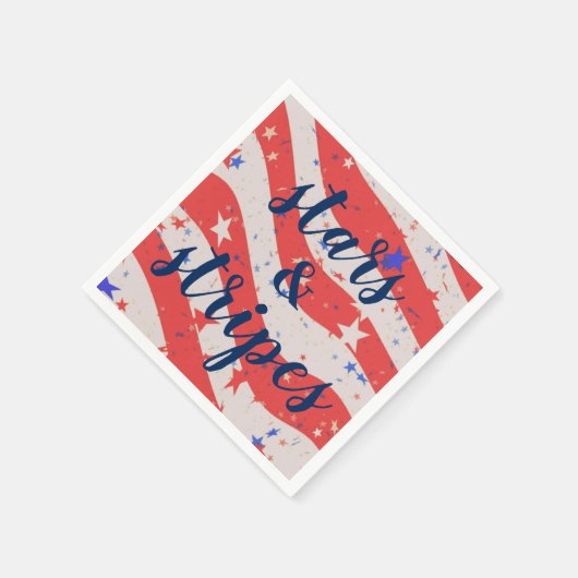 7月4日のスターとストライプ愛国国旗 スタンダードカクテルナプキン (角)