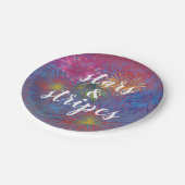 7月4日のスターとストライプ愛国花火 ペーパープレート (アングル)