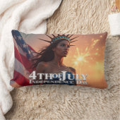 7月4日のデザイン – 花火と自由 ランバークッション (ブランケット)
