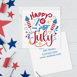 7月4日のハッピンポップ・アートのグ ノートカード