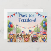 7月4日のハッピーフリーダムハガキ ポストカード (正面/裏面)