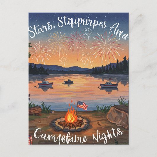 7月4日のハッピーフリーダムハガキ ポストカード (正面)