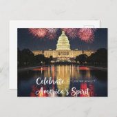 7月4日のハッピーフリーダムハガキ ポストカード (正面/裏面)