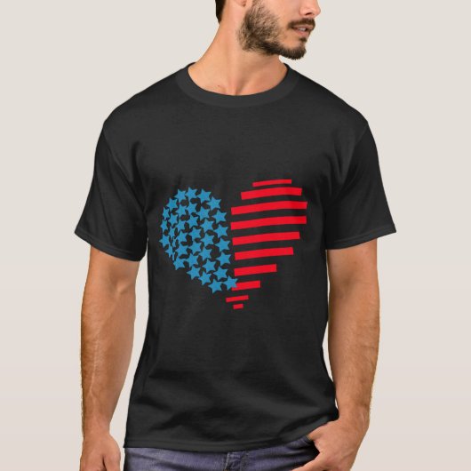 7月4日のハート Tシャツ (正面)