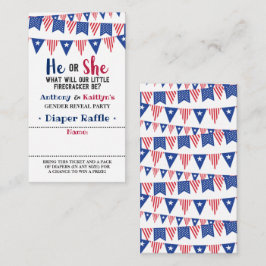 7月4日のバンティング旗のジェンダーがパーティー エンクロージャーカード