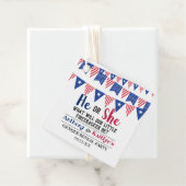 7月4日のバンティング旗のジェンダーがパーティー フェイバータグ (インサイチュ)