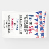 7月4日のバンティング旗のジェンダーがパーティー 横断幕 (横)