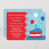 7月4日のバースデーパーティ招待状 招待状 (正面/裏面)