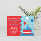 7月4日のバースデーパーティ招待状 招待状 (スタンド正面)