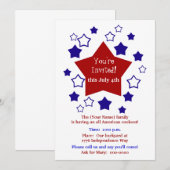 7月4日のバーベキュー 招待状 (正面/裏面)