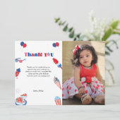 7月4日のパトロチックな日の誕生日サンキューカード 案内状 (スタンド正面)