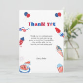 7月4日のパトロチックな日の誕生日サンキューカード 案内状 (スタンド正面)