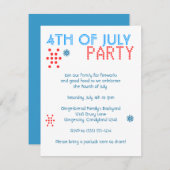 7月4日のパーティの招待状 招待状 (正面/裏面)