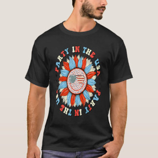 7月4日のパーティーで米国フラッグスサングラスプライド Tシャツ