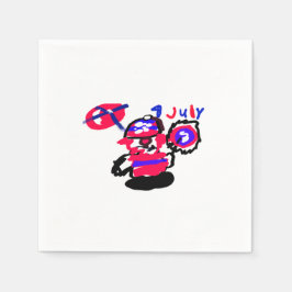7月4日のパーティー スタンダードカクテルナプキン