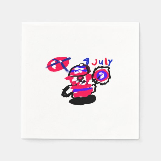 7月4日のパーティー スタンダードカクテルナプキン (正面)