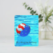 7月4日のビーチプールのフラッグボールパーティー 招待状 (スタンド正面)