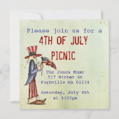 7月4日のピクニックのお誘いです 招待状 (裏面)